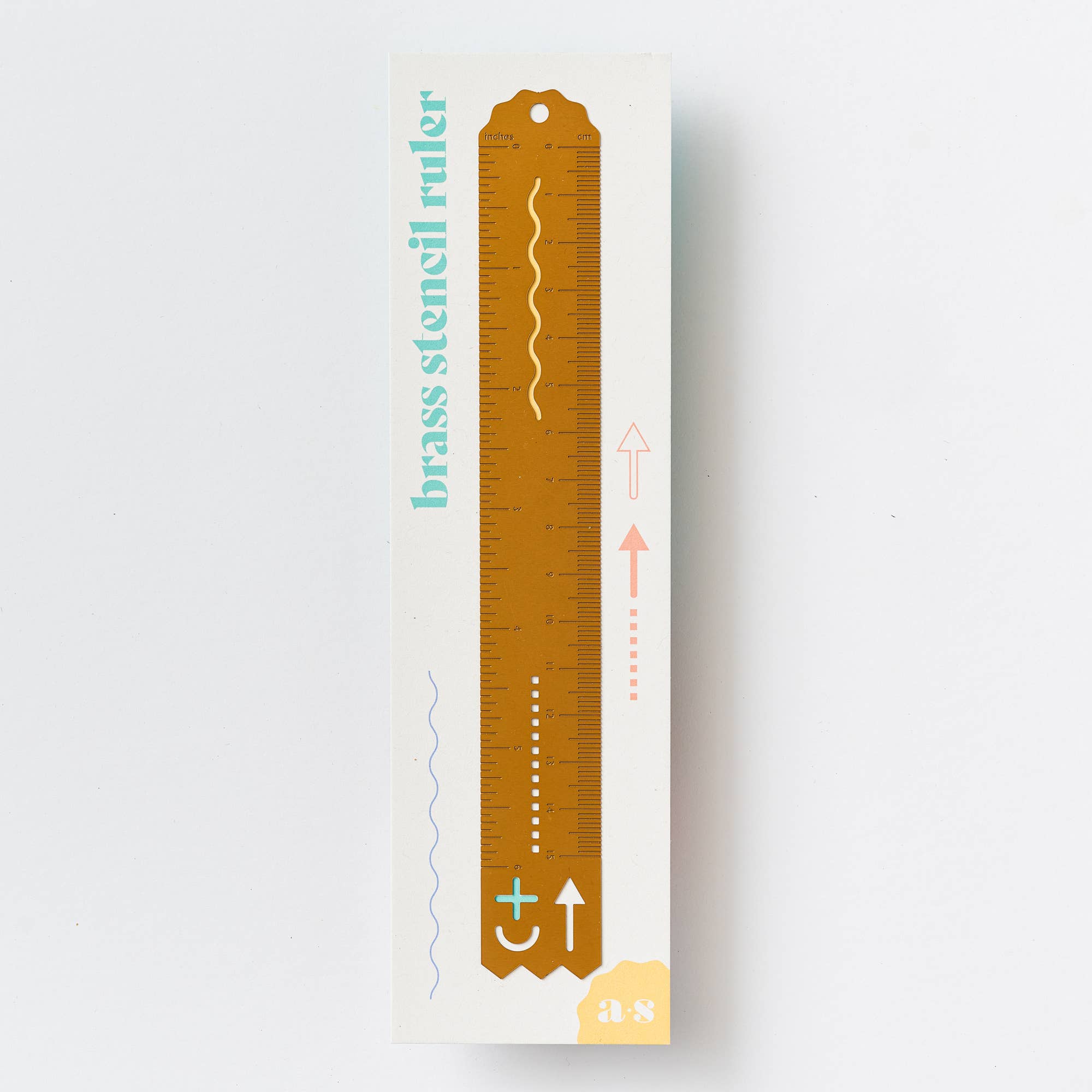 Another Studio - Brass Stencil Ruler, Metal Stationery