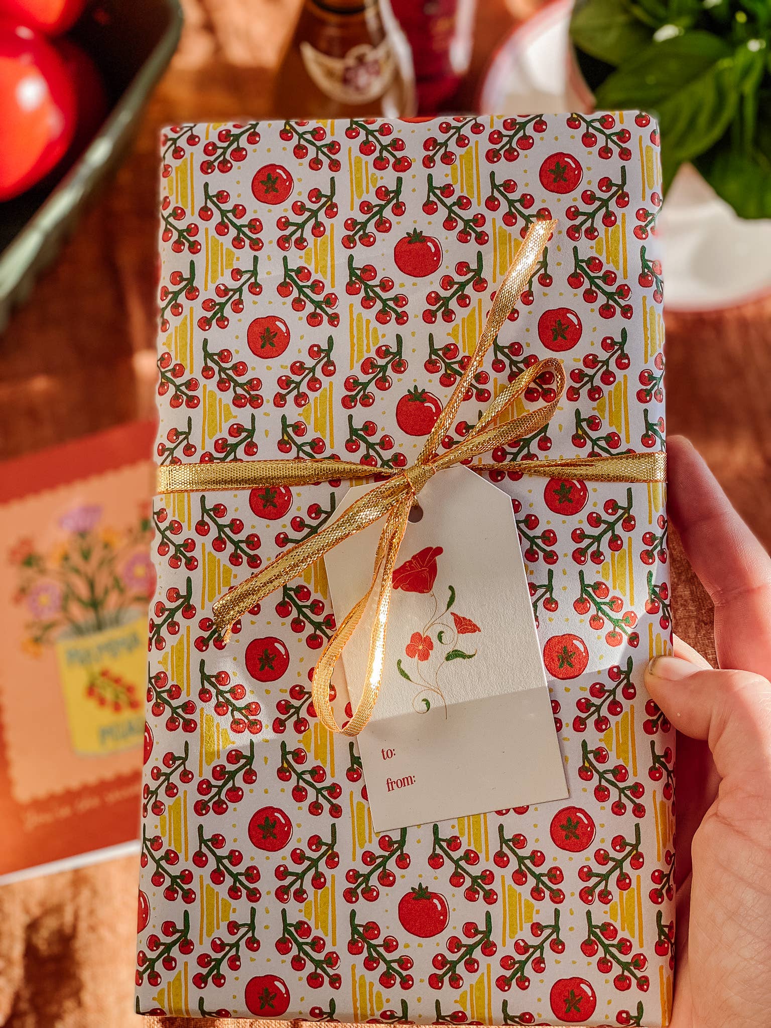 re:mused studio - Tomato Ravioli Gift Wrap Sheet - Double Sided
