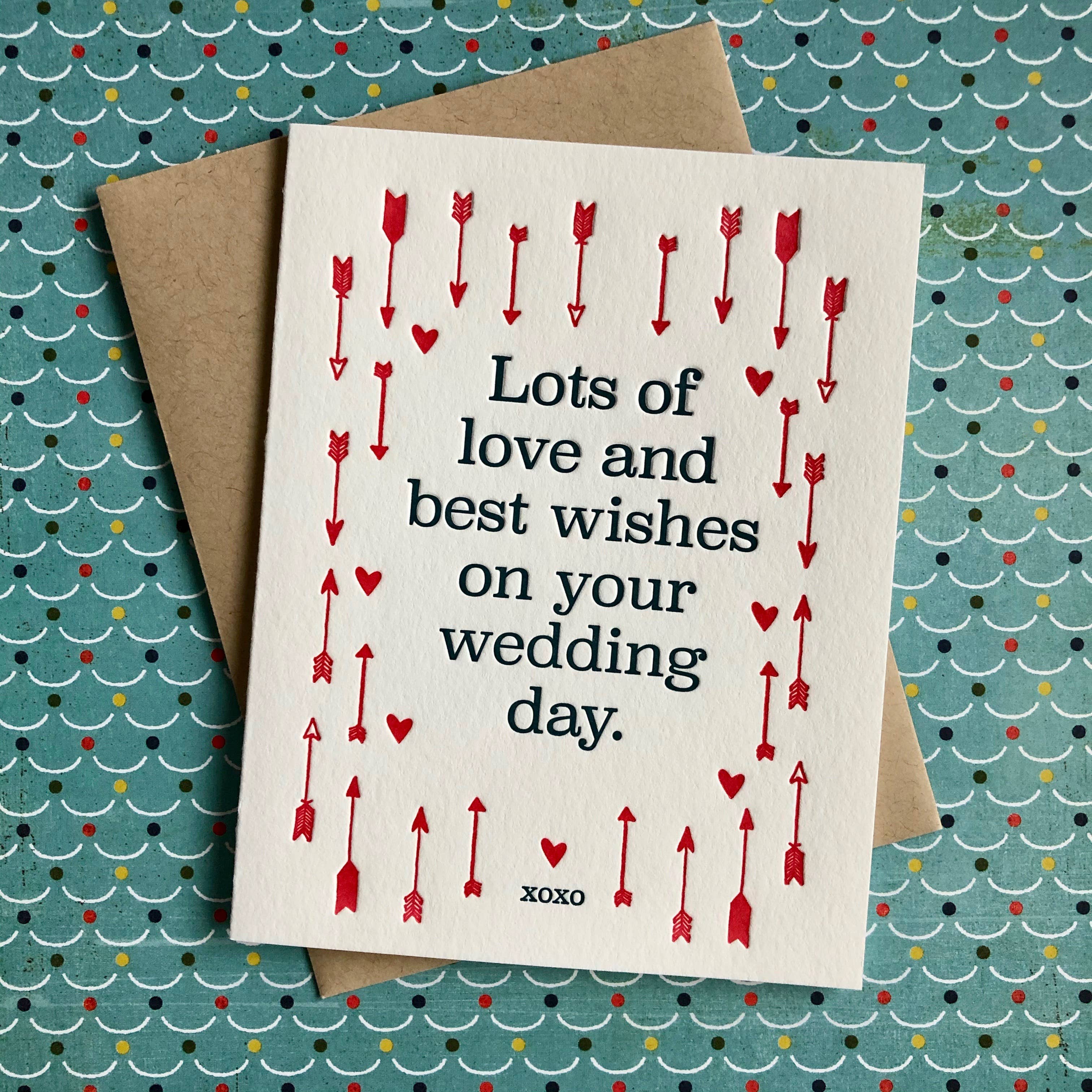 Lucky Bee Press - Arrow Love & Wish - letterpress card