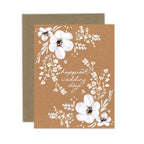 Almeida Illustrations - Kraft Happiest Wedding Day White Floral Card