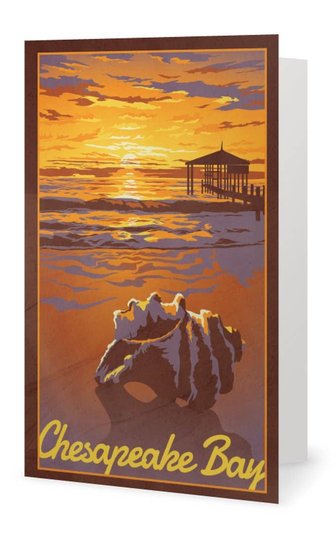 Lionheart Graphics - Chesapeake Bay Beach Nautical Souvenir Blank Greeting Card