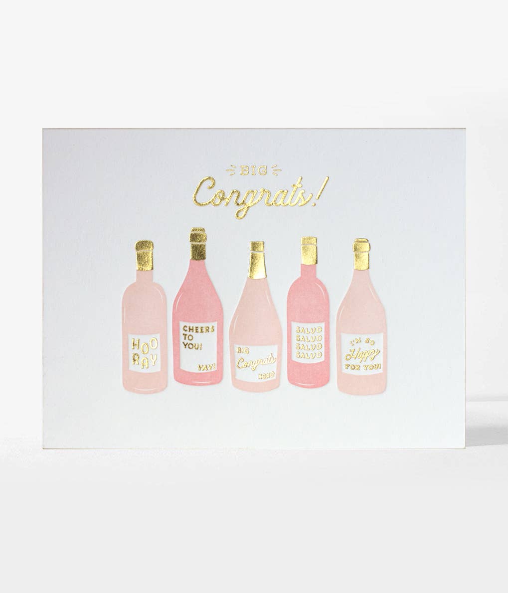 Elum Designs - Congrats, Rosé Bottles - Greeting Card