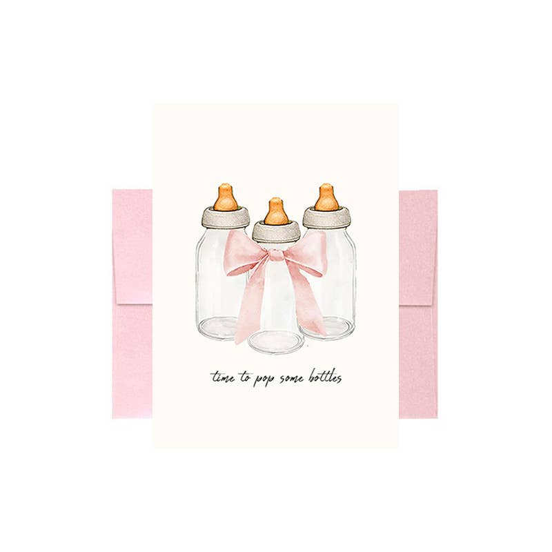 Beyoutifully Made™ - Pink Pop Some Bottles Greeting Card