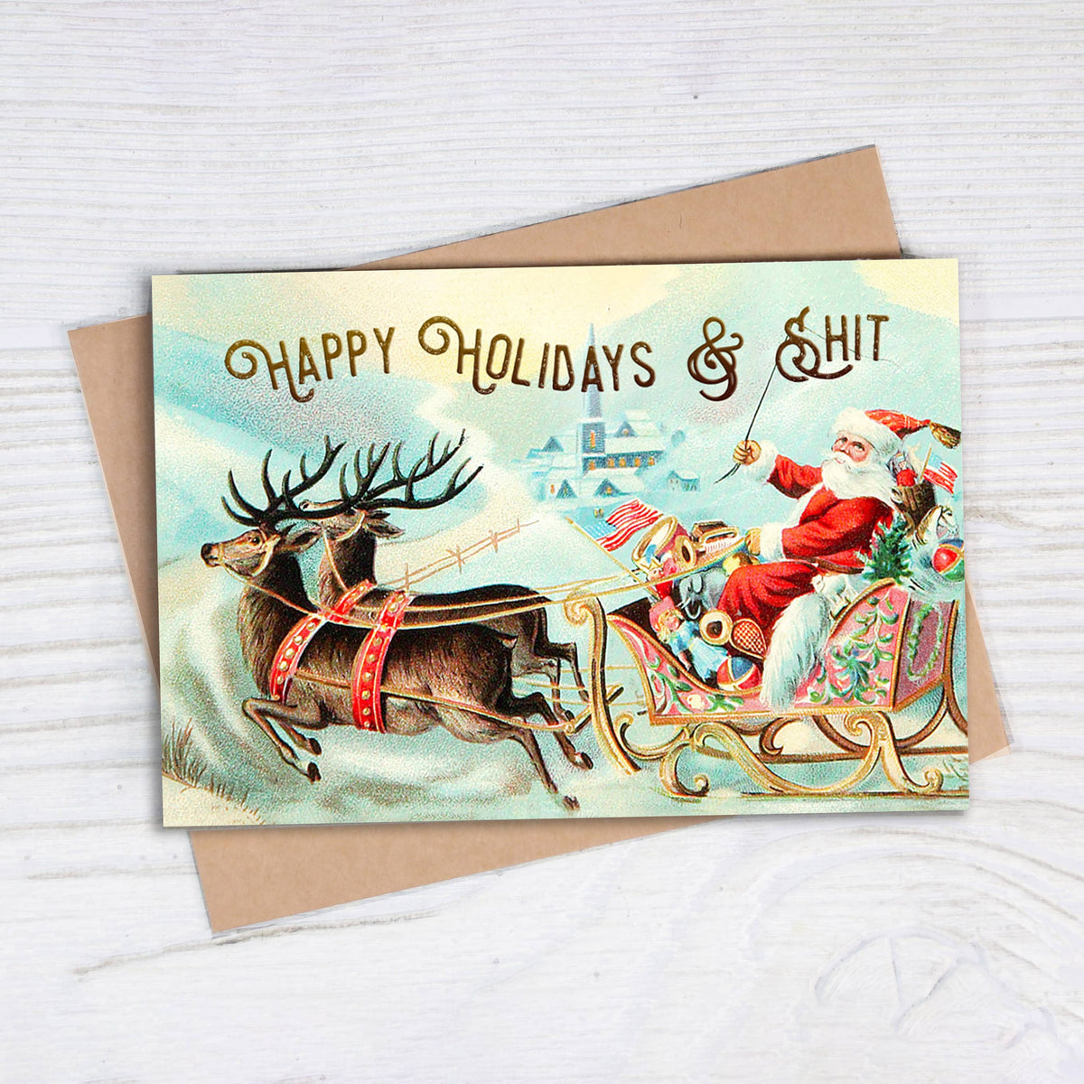 Bad Betty Greeting Co. - Happy Holidays & Shit - Funny Adult Christmas Card
