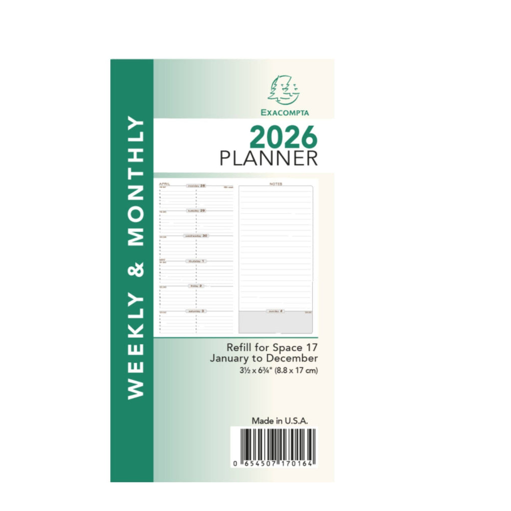 Exacompta 2026 Pocket Planner - "Space 17" : Refill Only
