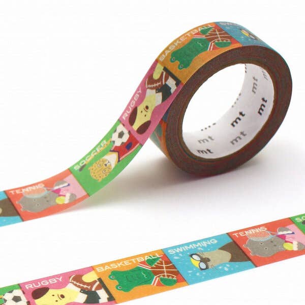 mt masking tape  - 15mm animals x sports