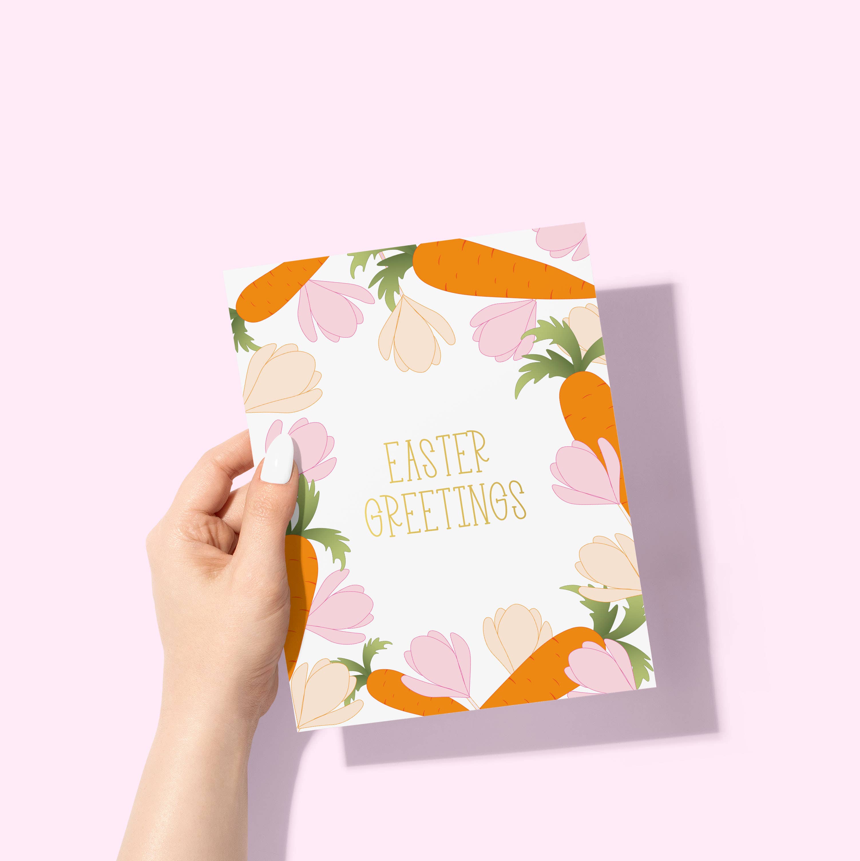 Sublime & Co. - Easter Greetings Card With Carrots And Spring Flowers