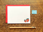 Noteworthy Paper & Press - Strawberries Flat Stationery