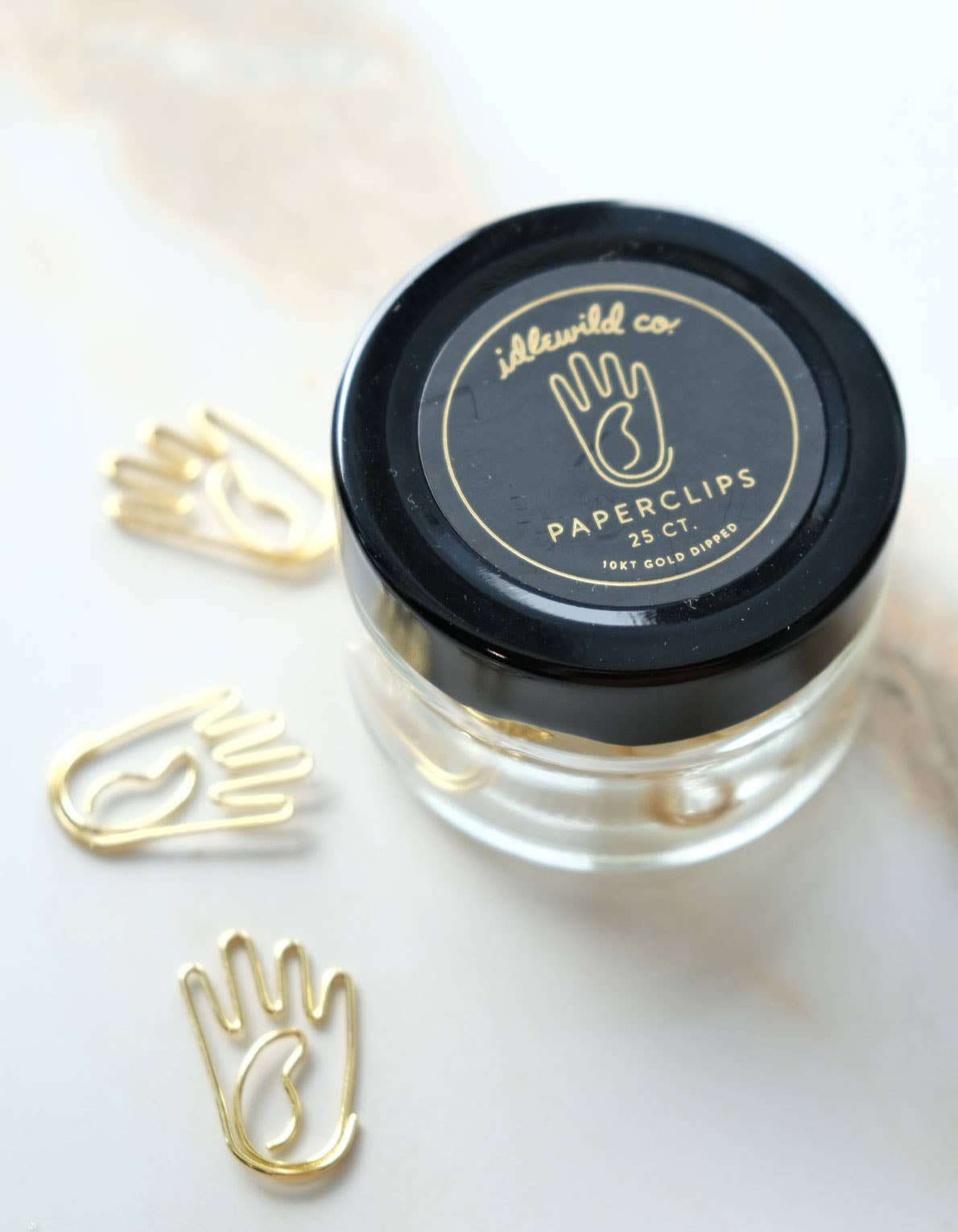 Idlewild Co. - Gold Plated Paper Clips (Jar of 25) | Hand