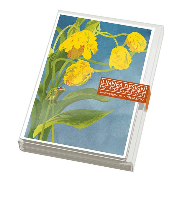 Linnea Design - Frog and Tulip Blank Notecard Set
