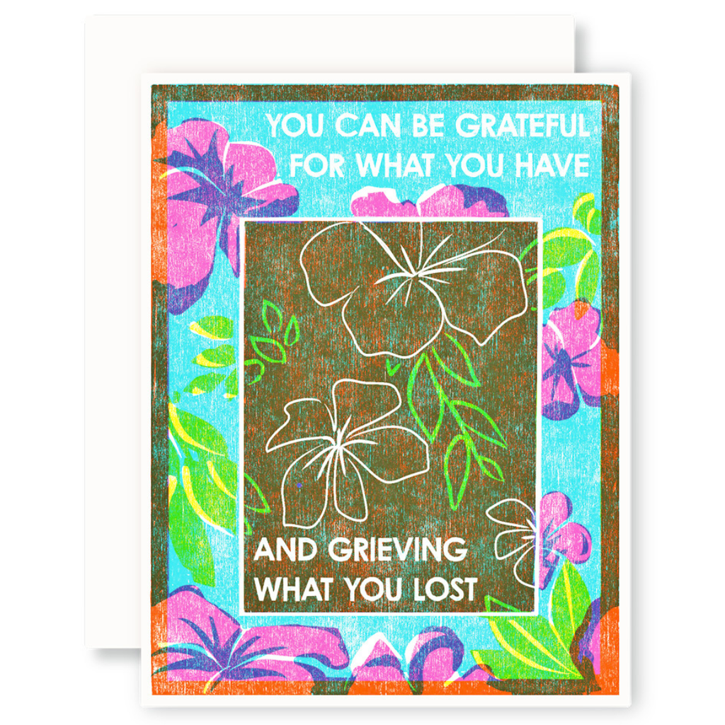 Heartell Press - Grateful and Grieving (Tropical Flowers) Sympathy Card
