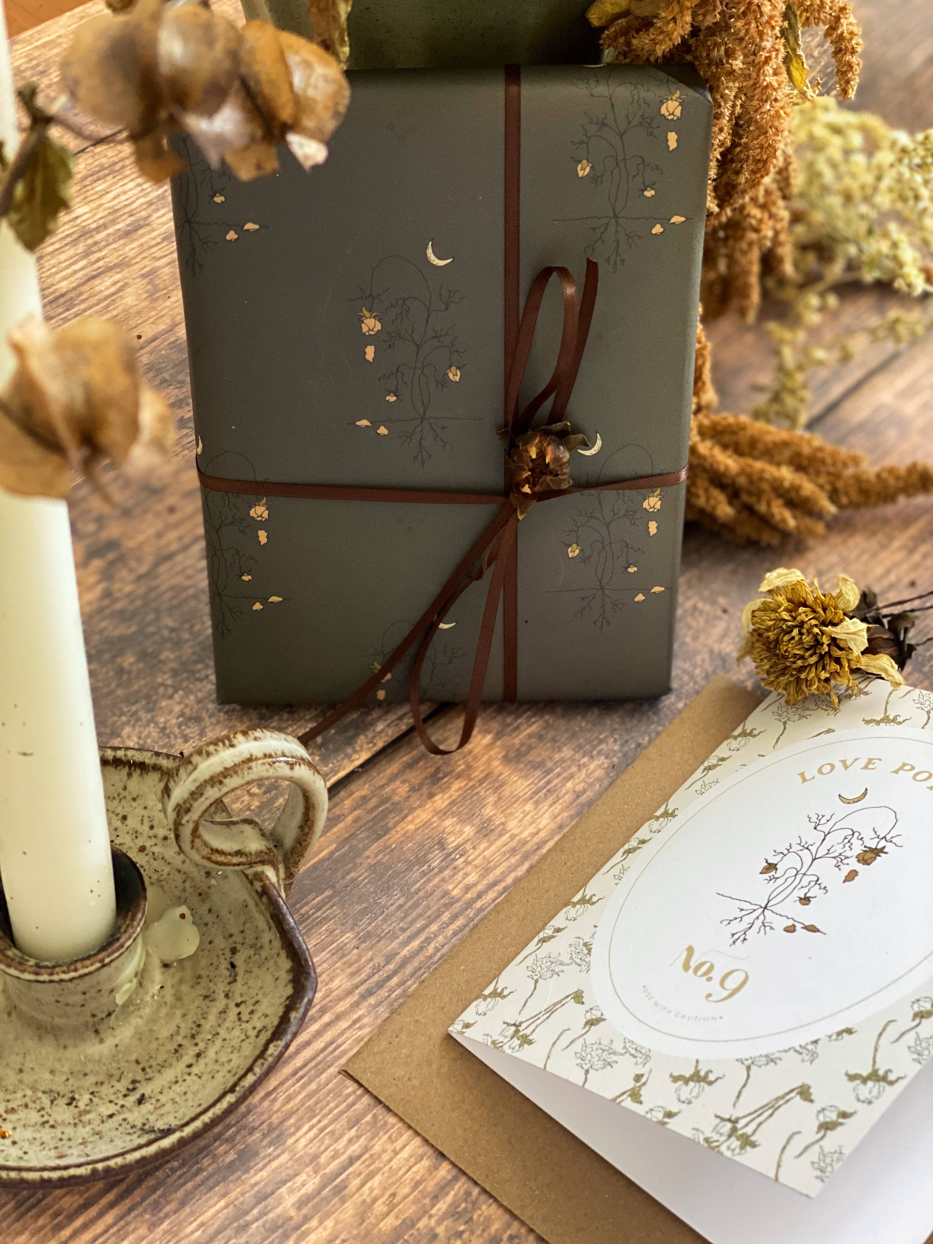 re:mused studio - Spooky Blooms Gift Wrap Sheet – Double Sided