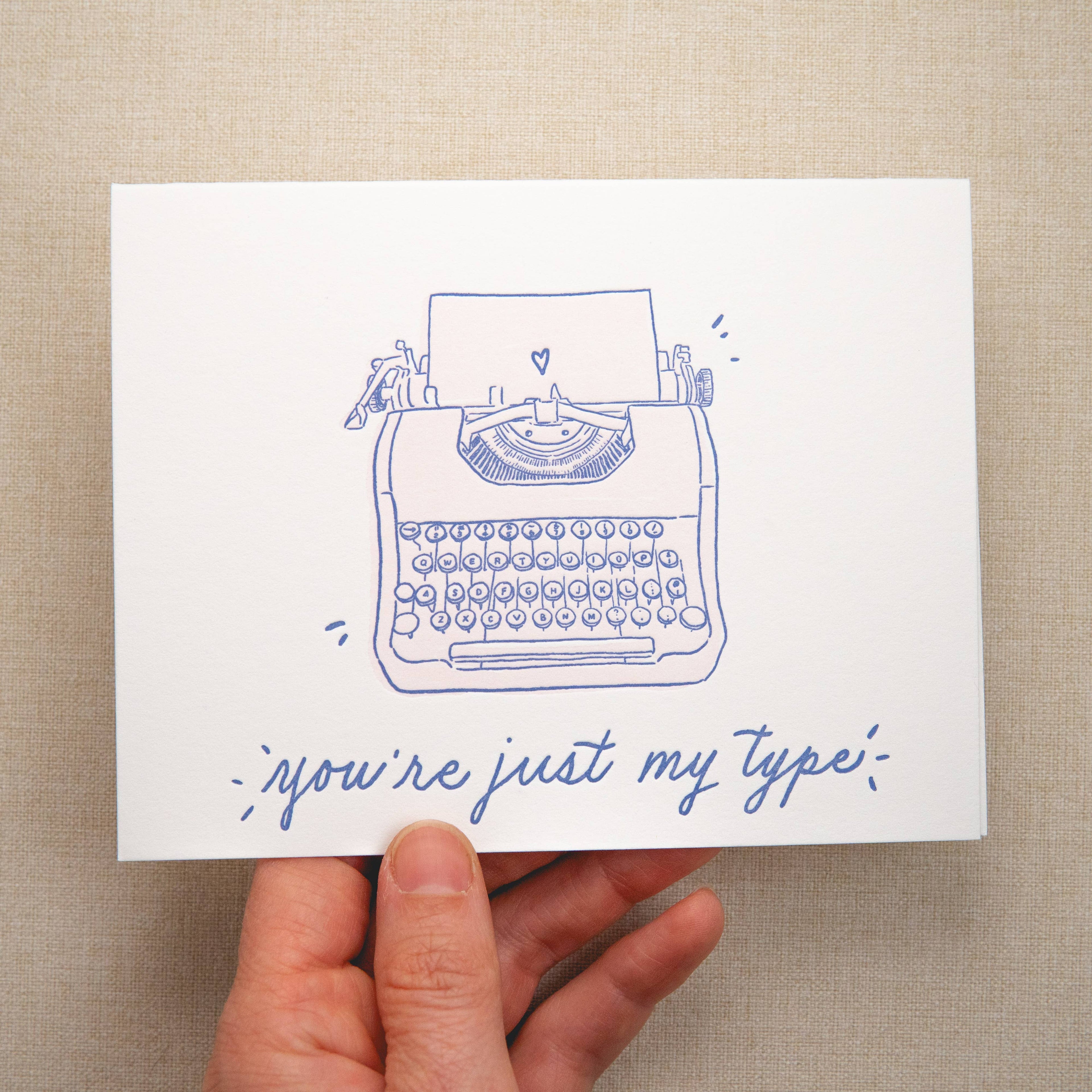 Kindred Letterpress - Just My Type Love Card | Letterpress Love Card