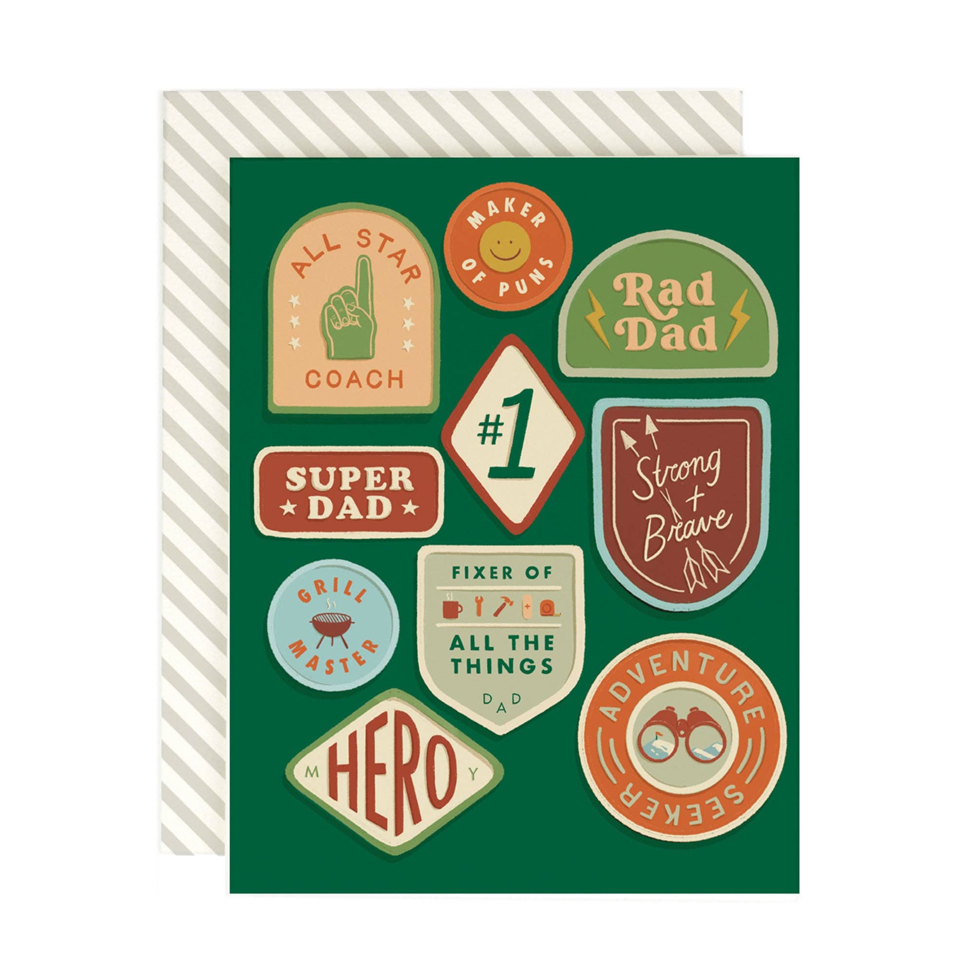 Amy Heitman - Dad Merit Badges Greeting Card