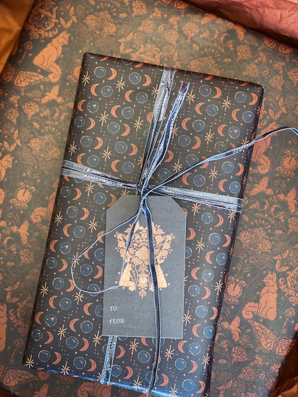 re:mused studio - Moonlight Garden Gift Wrap Sheet-Double Sided: Single Sheets