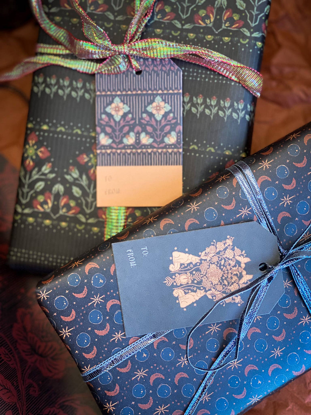 re:mused studio - Moonlight Garden Gift Wrap Sheet-Double Sided: Single Sheets