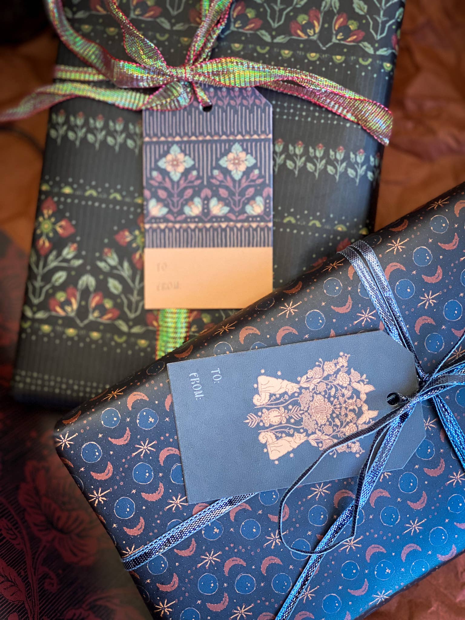 re:mused studio - Moonlight Garden Gift Wrap Sheet-Double Sided: Single Sheets