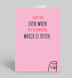 Modern Wit - Say “I love you” with a wink, Valentines Day Card