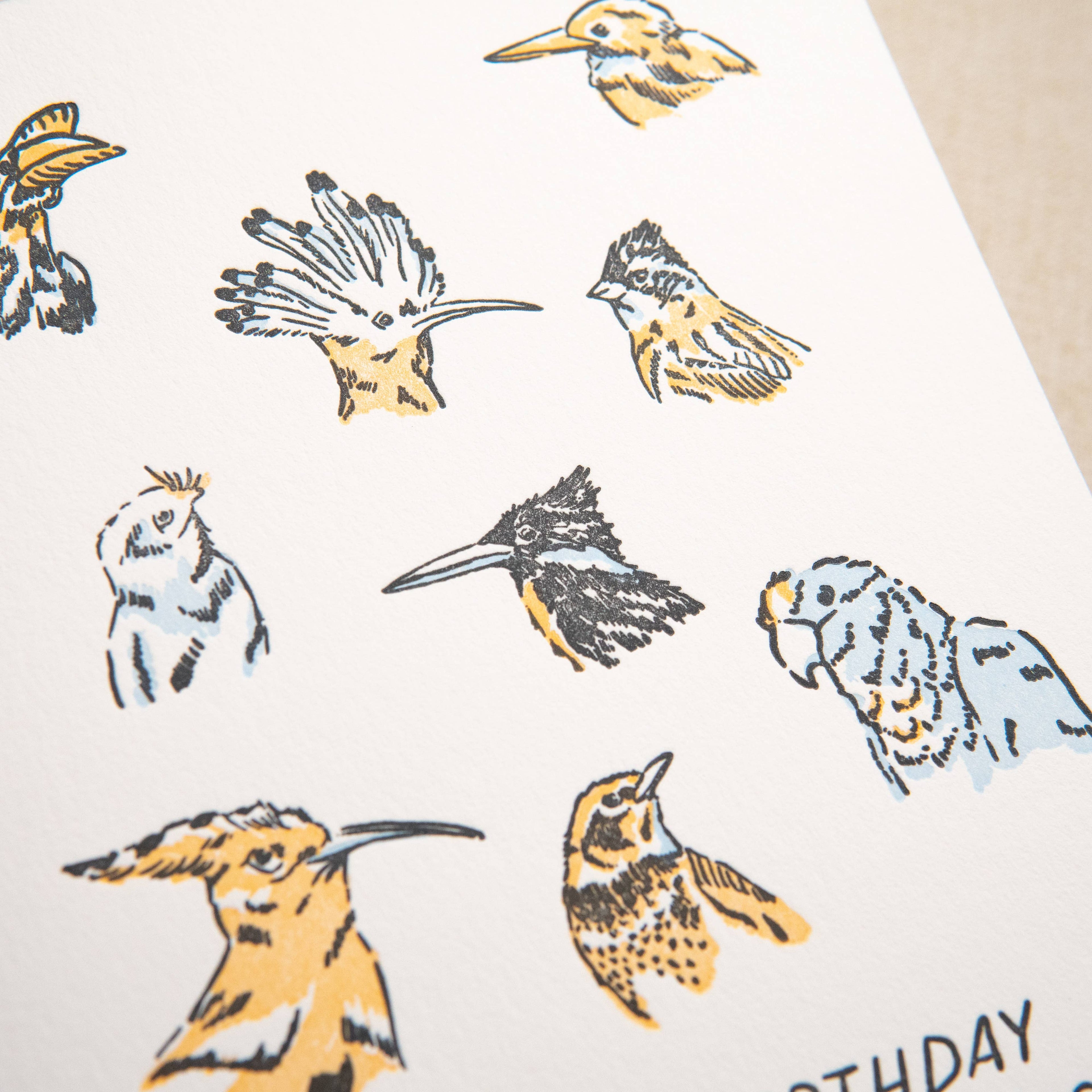 Kindred Letterpress - Rare Bird Birthday Card | Letterpress Birthday Card