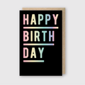 Pike Street Press - Letterpress Birthday Greeting Card – Holographic Foil Birthday: 5.33x 3.45