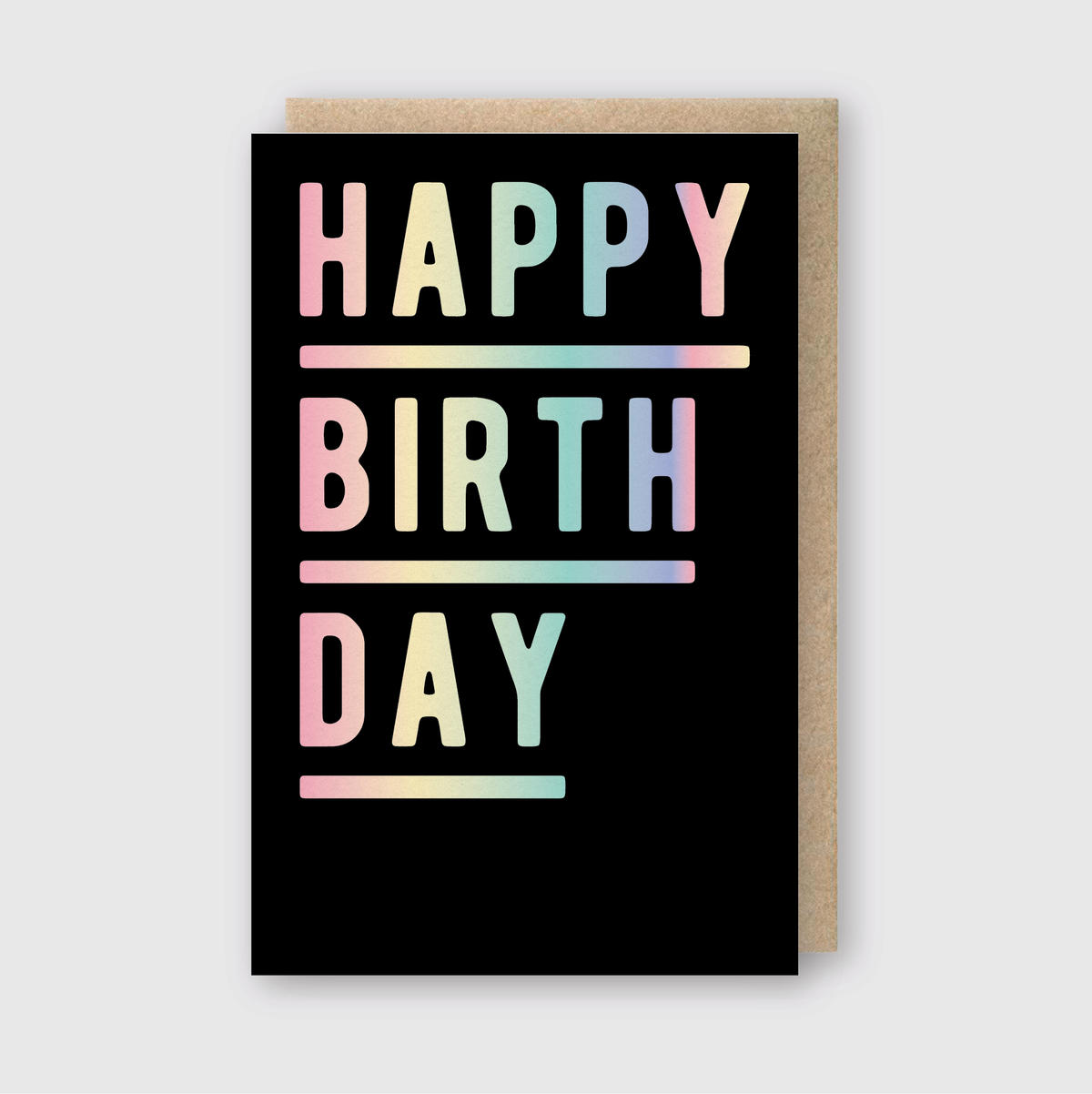 Pike Street Press - Letterpress Birthday Greeting Card – Holographic Foil Birthday: 5.33x 3.45