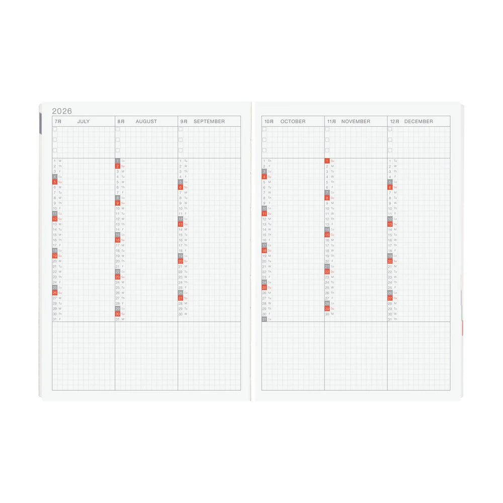 Hobonichi, Techo 2026 HON A5, Paper Series, Black Gingham