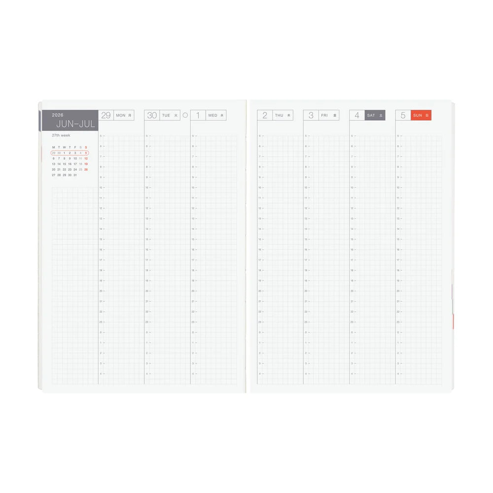 Hobonichi, Techo 2026 HON A5, Paper Series, Black Gingham