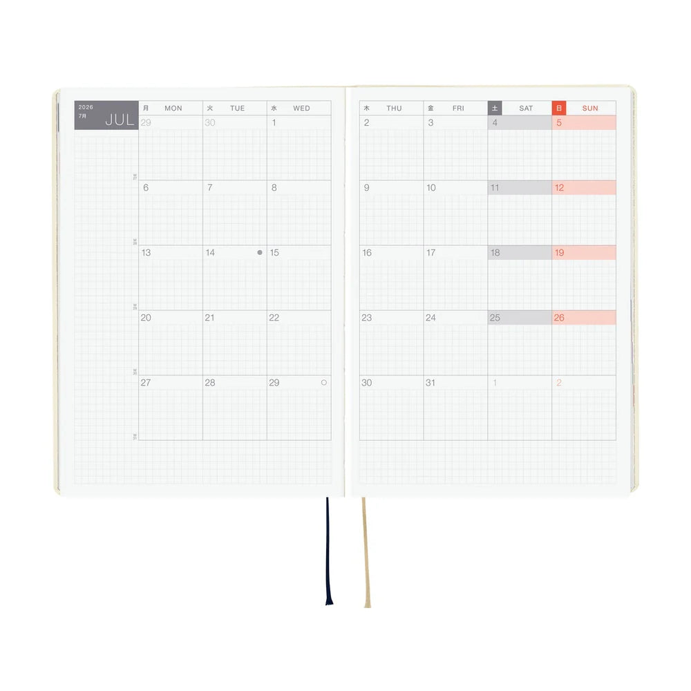 Hobonichi, Techo 2026 HON A5, Slash, Ivory