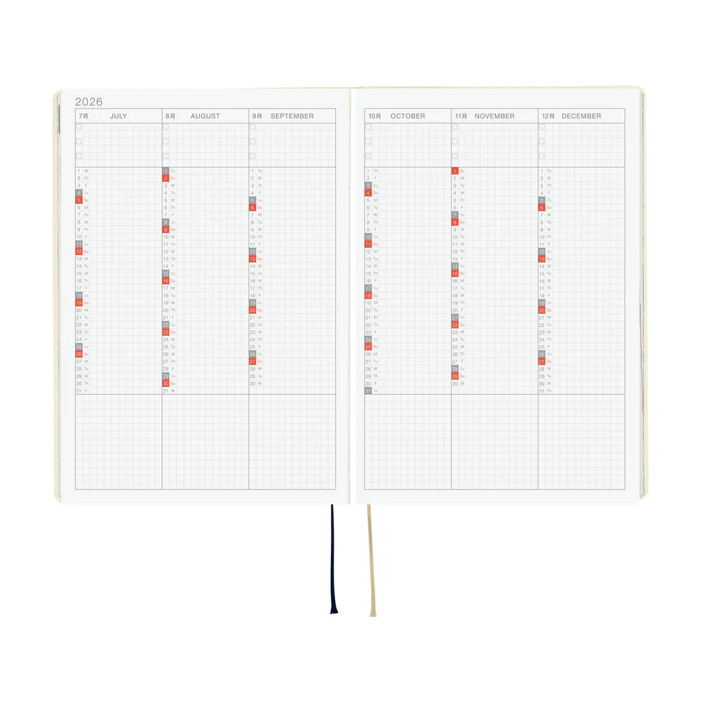 Hobonichi, Techo 2026 HON A5, Slash, Ivory