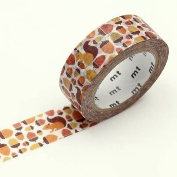 mt masking tape (Sweet Bella) - 15mm Squirrel + Acorn