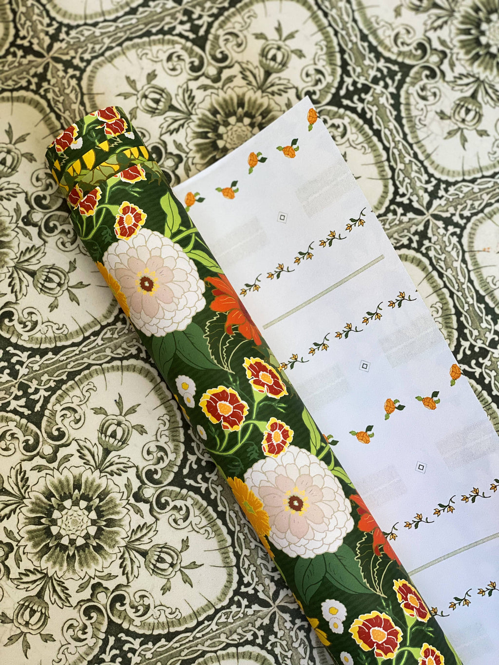 re:mused studio - Autumn Blooms Gift Wrap Sheet – Double Sided: Single Sheets