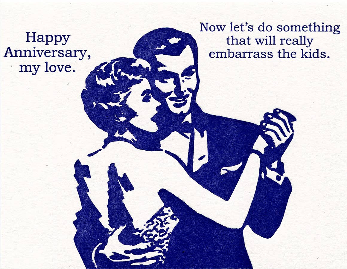 Lady Pilot Letterpress - Embarrassing Anniversary Greeting Card