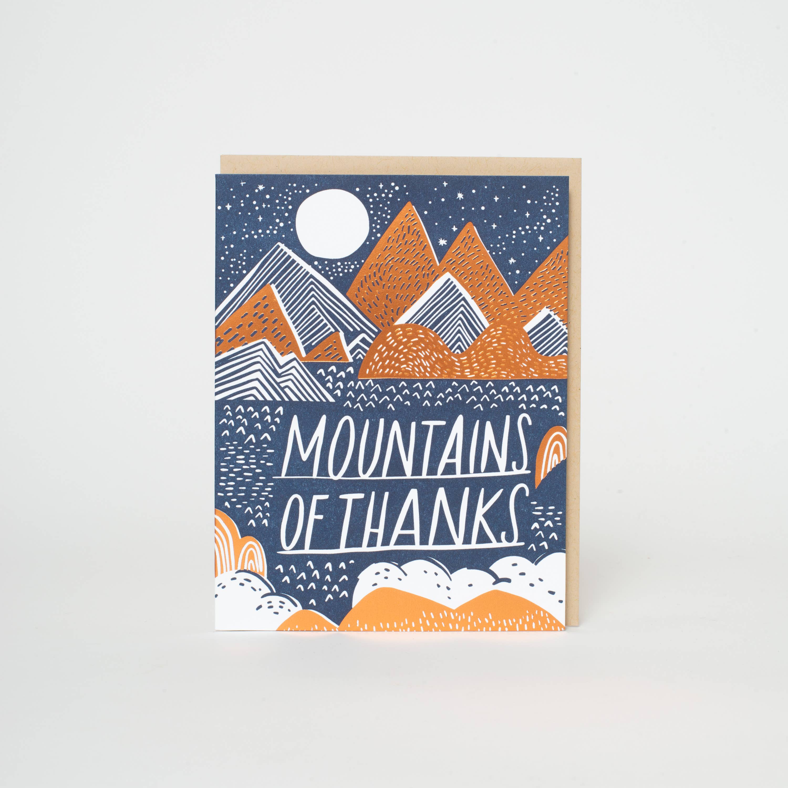 Egg Press Manufacturing - Mountains Of Thanks Letterpress Greeting Card