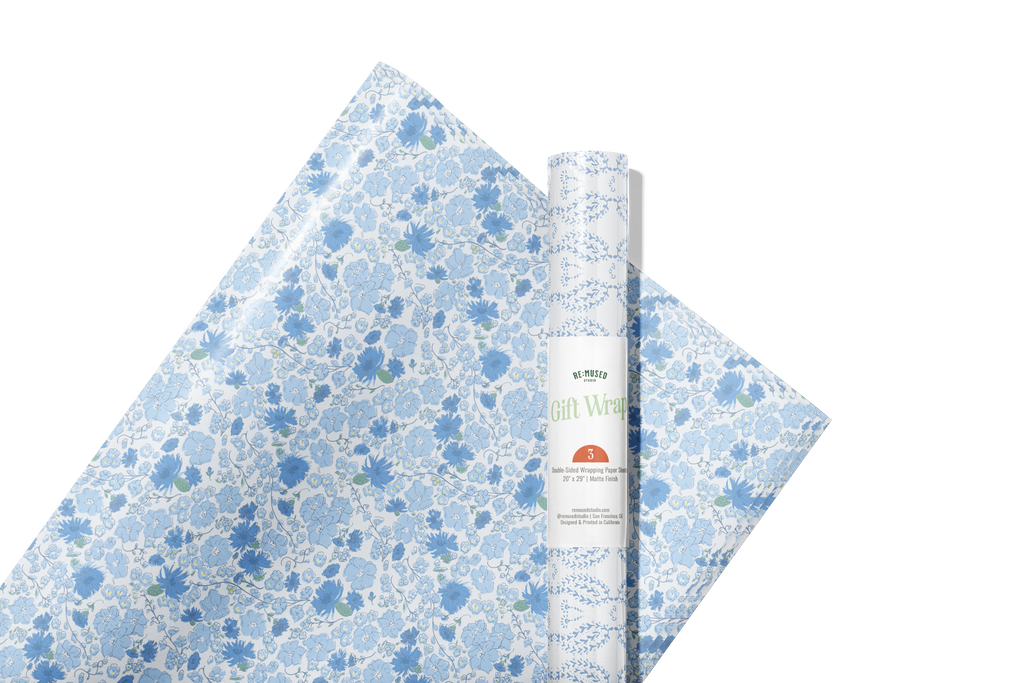 re:mused studio - Cornflower Meadows Gift Wrap Sheet – Double Sided