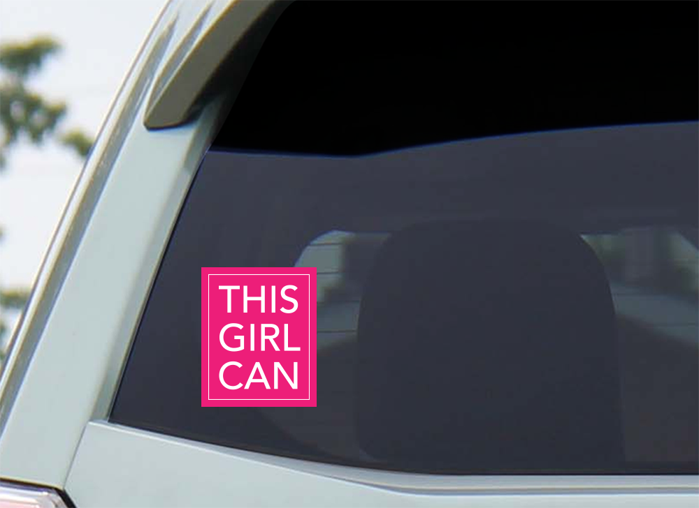 Discovery Stickers - This Girl Can Vinyl Sticker: Pink / Tall