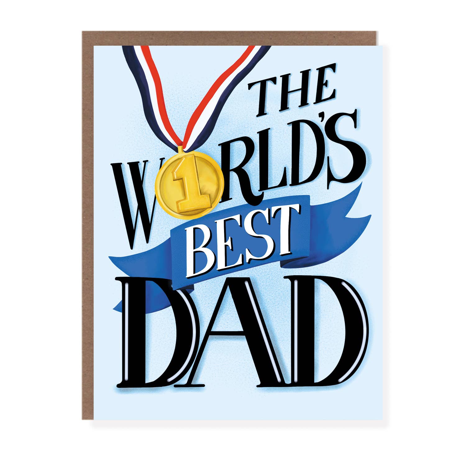 Morgan Swank Studio - World's Best Dad Medal | Father's Day Card