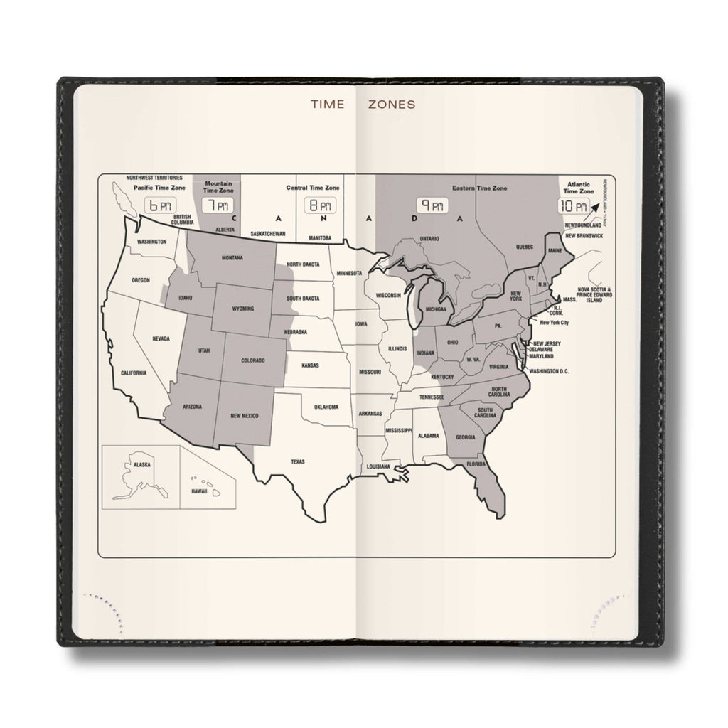 2027 "Space 17" Slim Weekly Planner - Genuine Leather Cover: Black