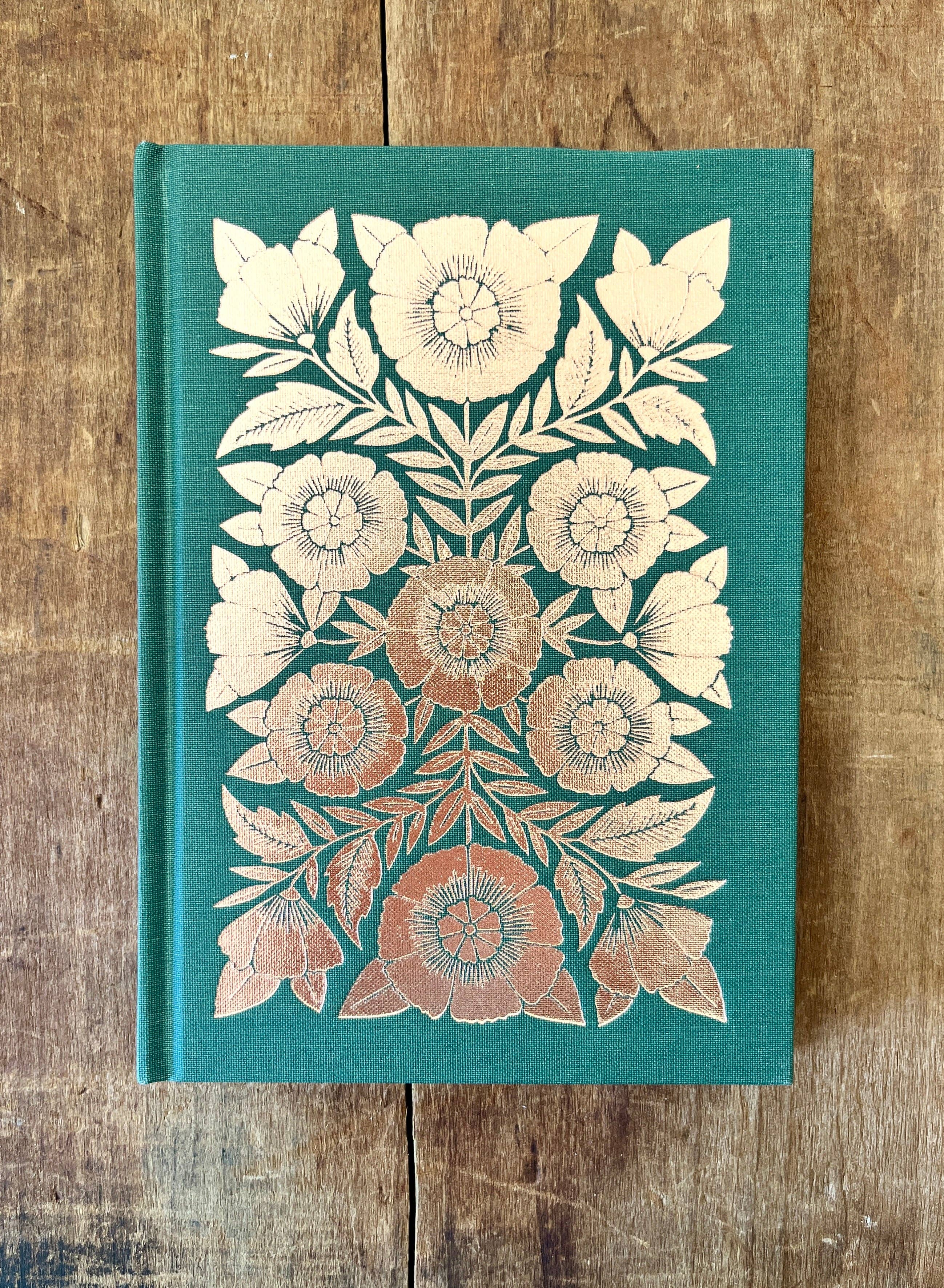 Katharine Watson - Foil Stamped Linen Journal, Blank Jewel Green