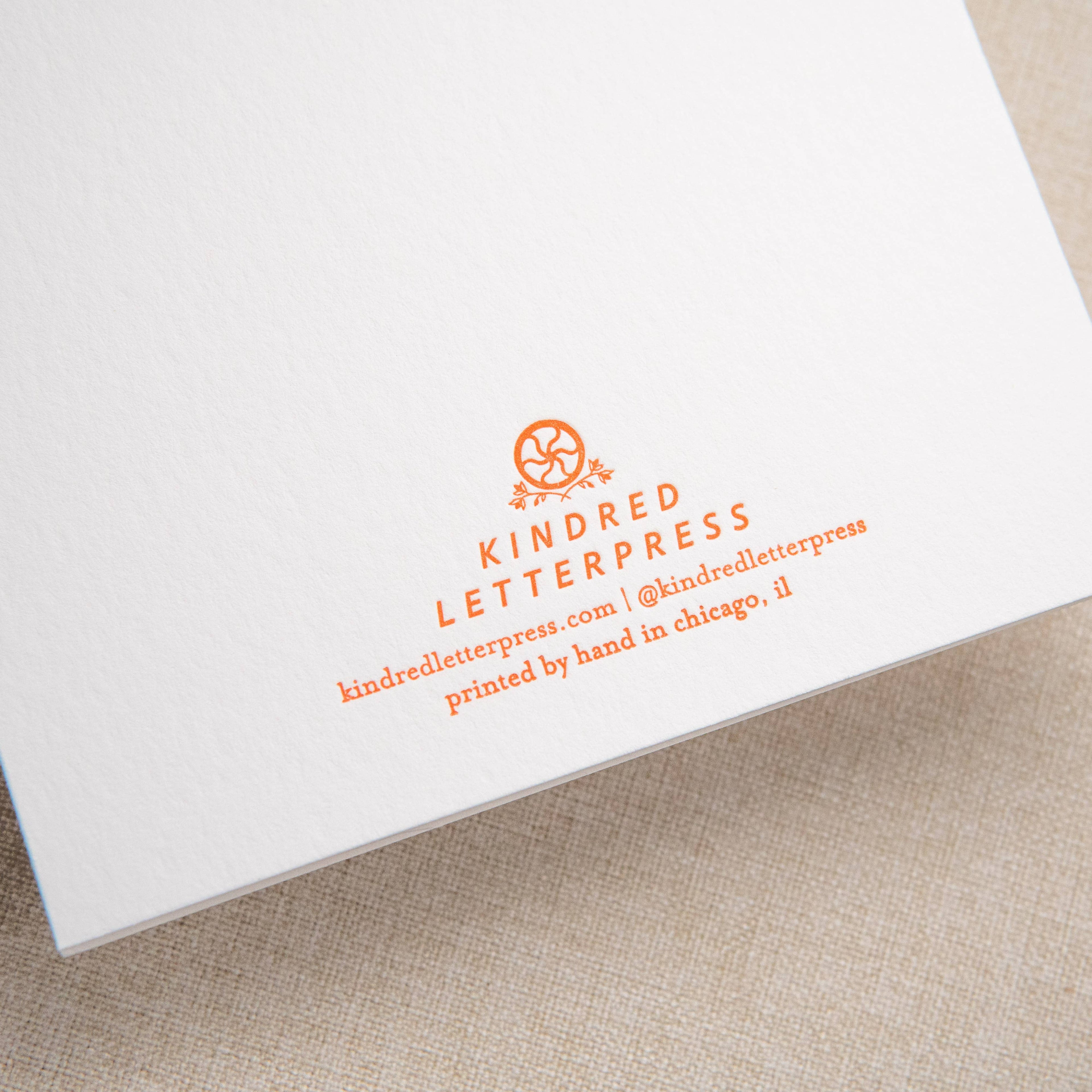 Kindred Letterpress - Seahorses Birthday Card | Letterpress Birthday Card