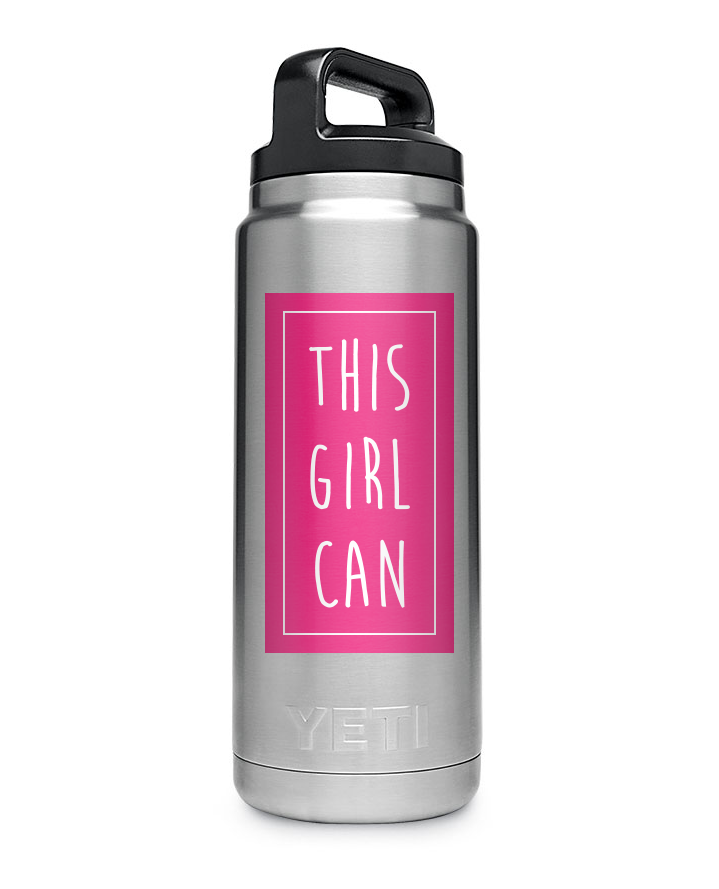 Discovery Stickers - This Girl Can Vinyl Sticker: Pink / Tall