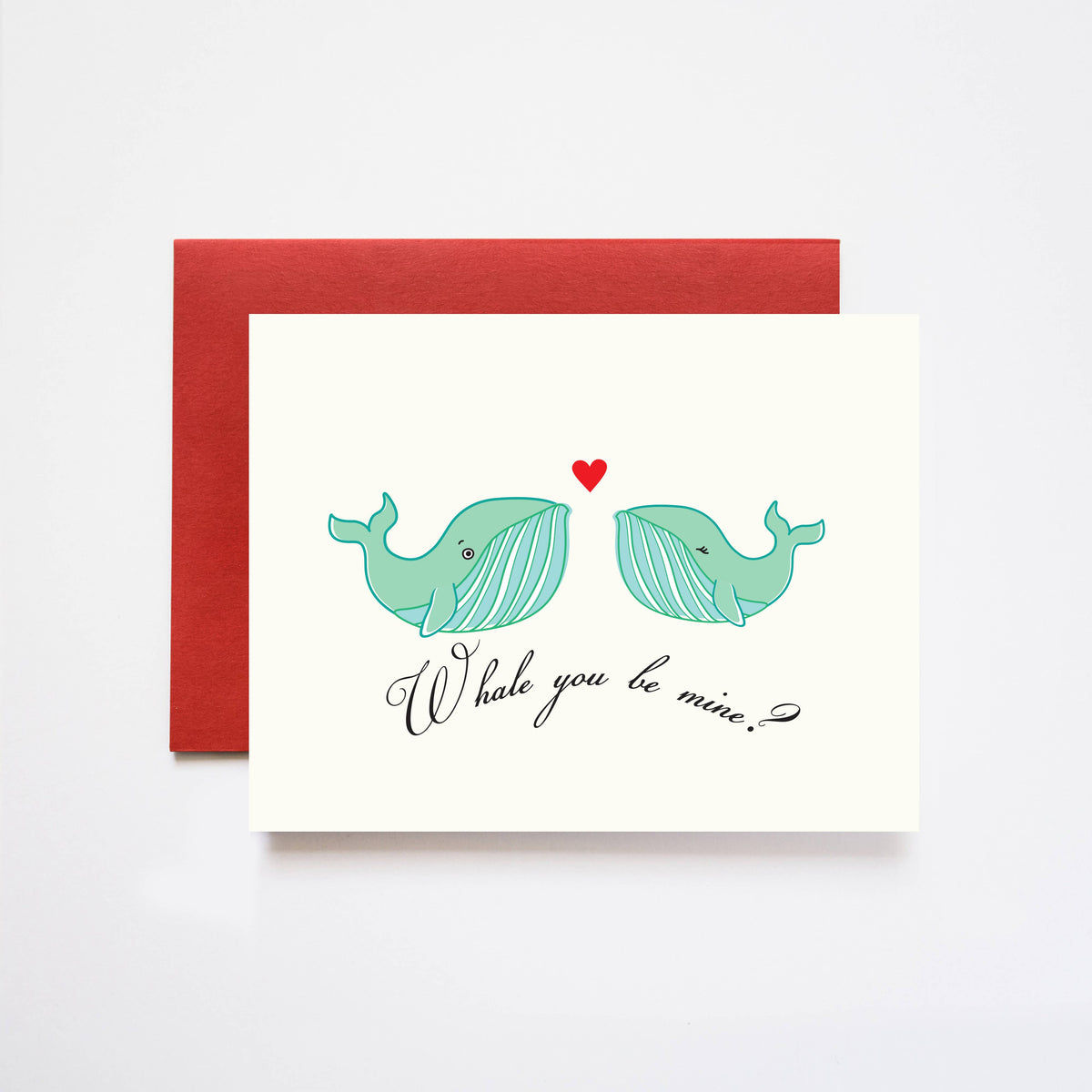 ILOOTPAPERIE - Whale You Be Mine Valentine's Day Greeting Card: 4.25" x 5.5"