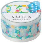 HITOTOKI by KING JIM - SODA transparent Masking Tape Sticker type: Pin badge