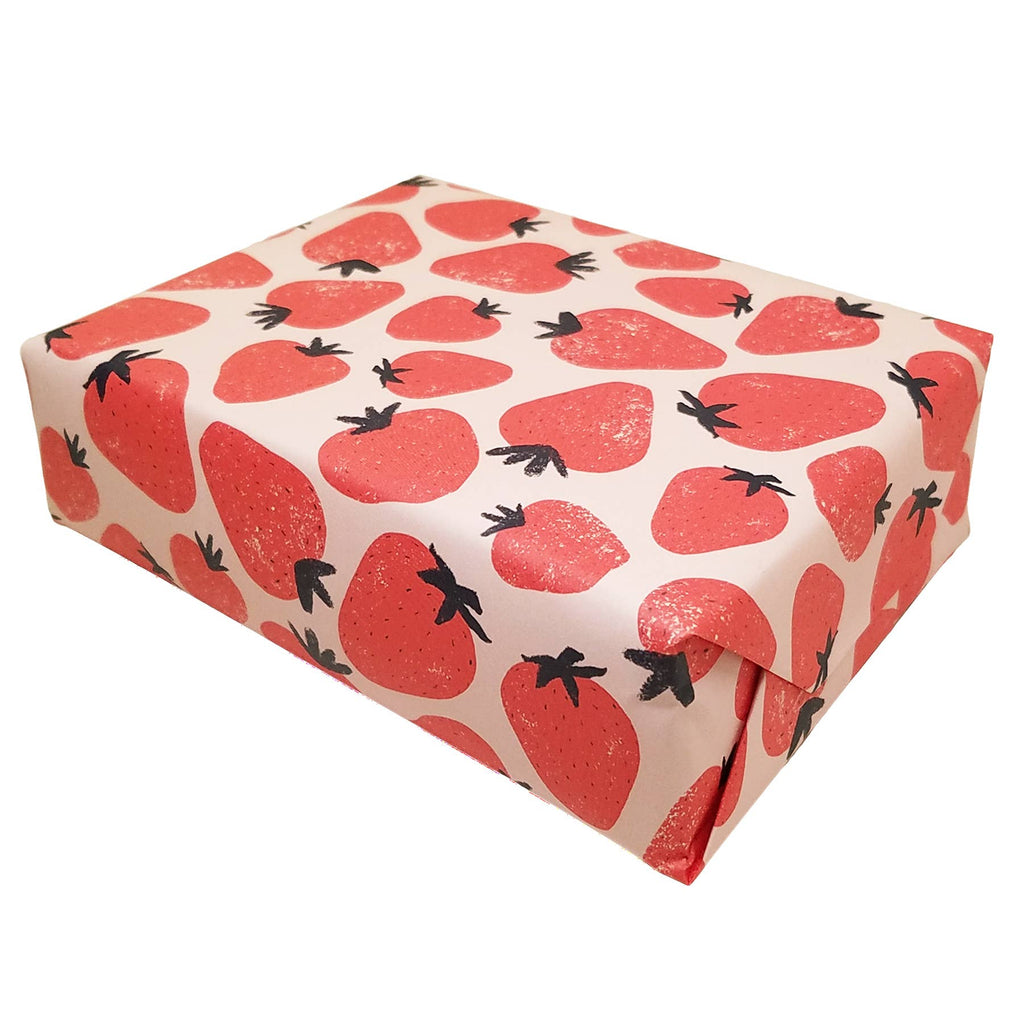 beve! - Strawberry Gift Wrapping Paper: Flat Sheet