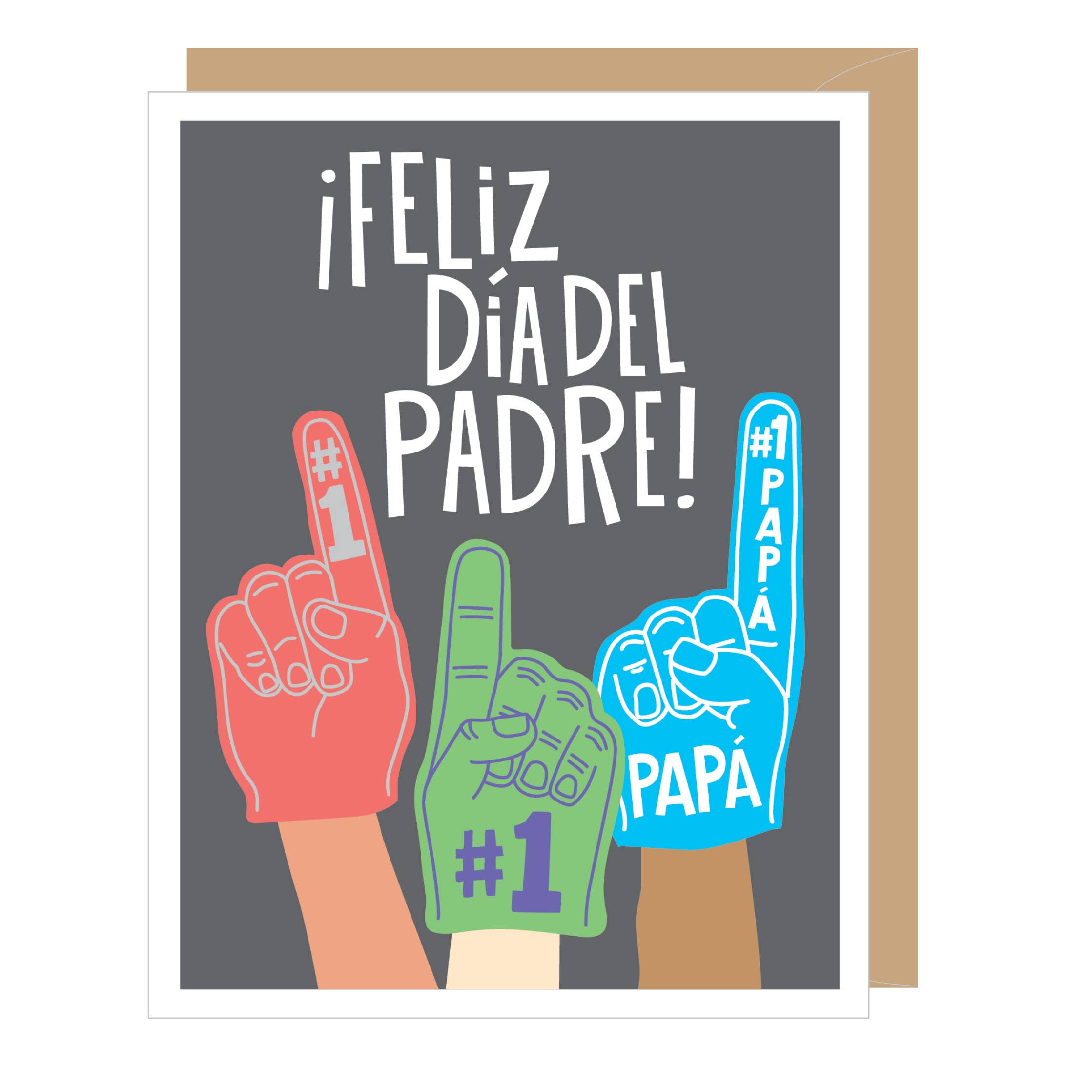 Apartment 2 Cards - SPANISH Foam Finger Happy Father's Day Card