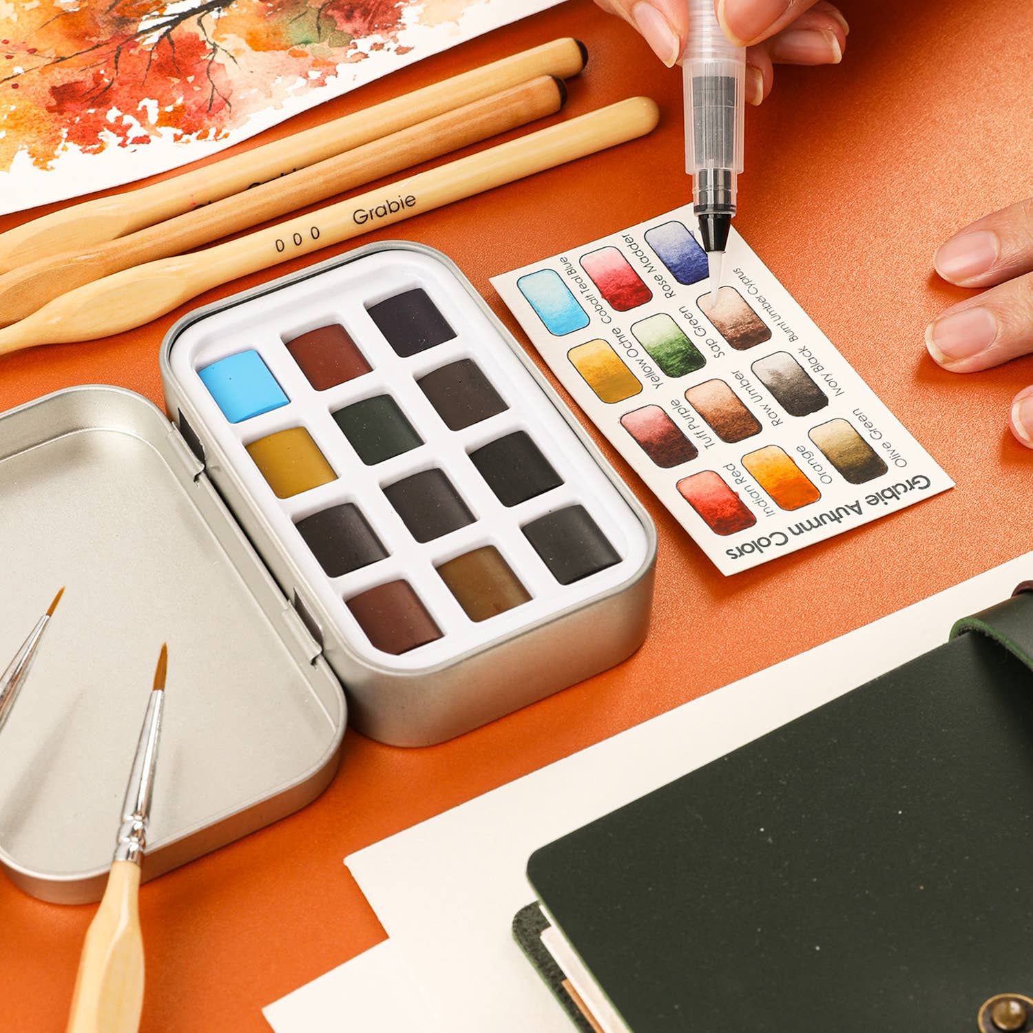 Grabie - Watercolor Pocket Set of 12 - Autumn Colors