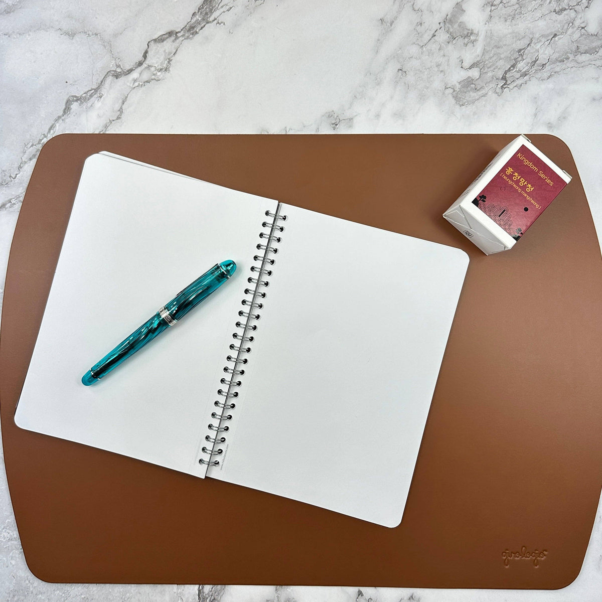 Writing Mat- Italian Repurposed Leather: Black