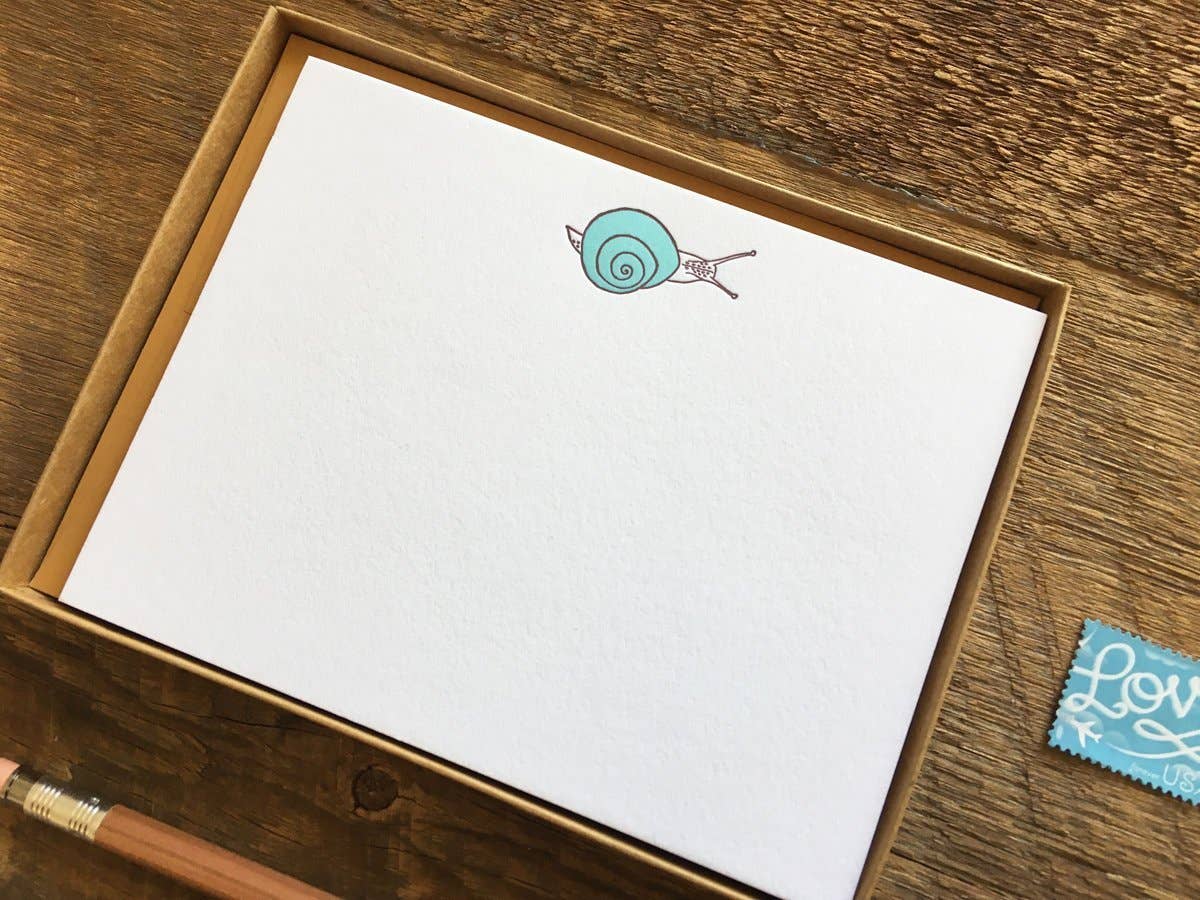 Noteworthy Paper & Press - Snail Mail Flat Notes (Boxed Set of 8)