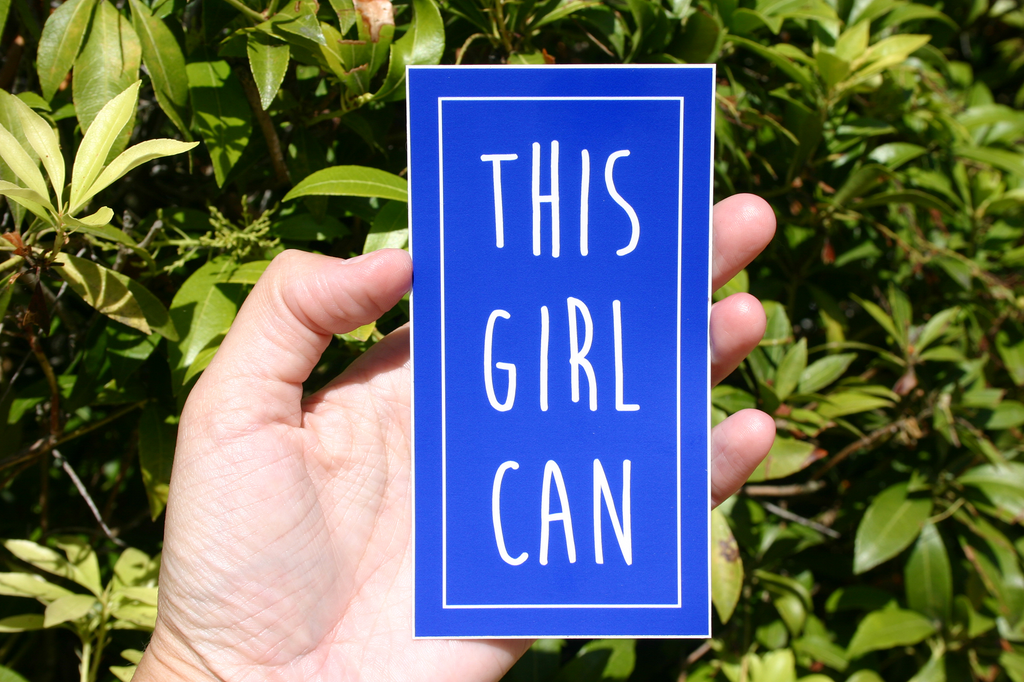 Discovery Stickers - This Girl Can Vinyl Sticker: Pink / Tall