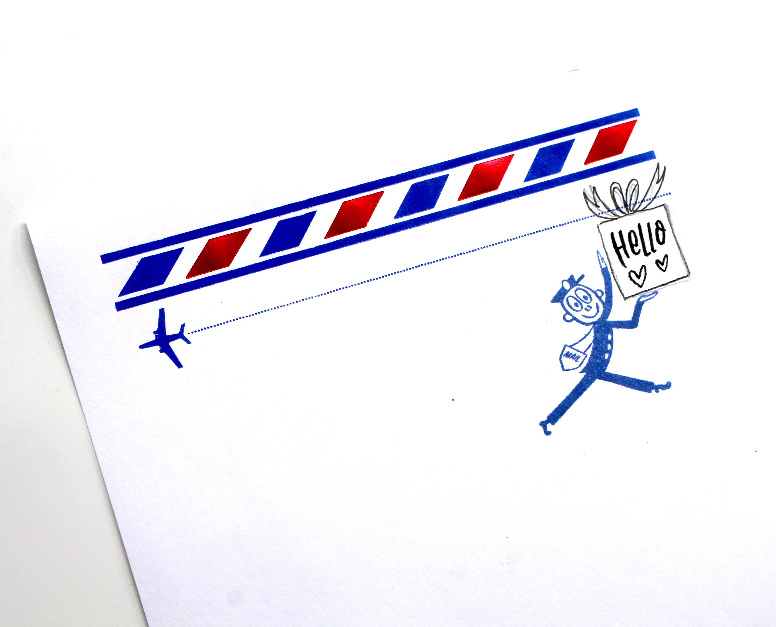 LA PAPER LOVER - Mr Zip Carrying a stamp- Rubber stamp
