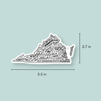 Shop Like You Live Here - Virginia Sticker 6 inch | Virginia State Map Vinyl Sticker